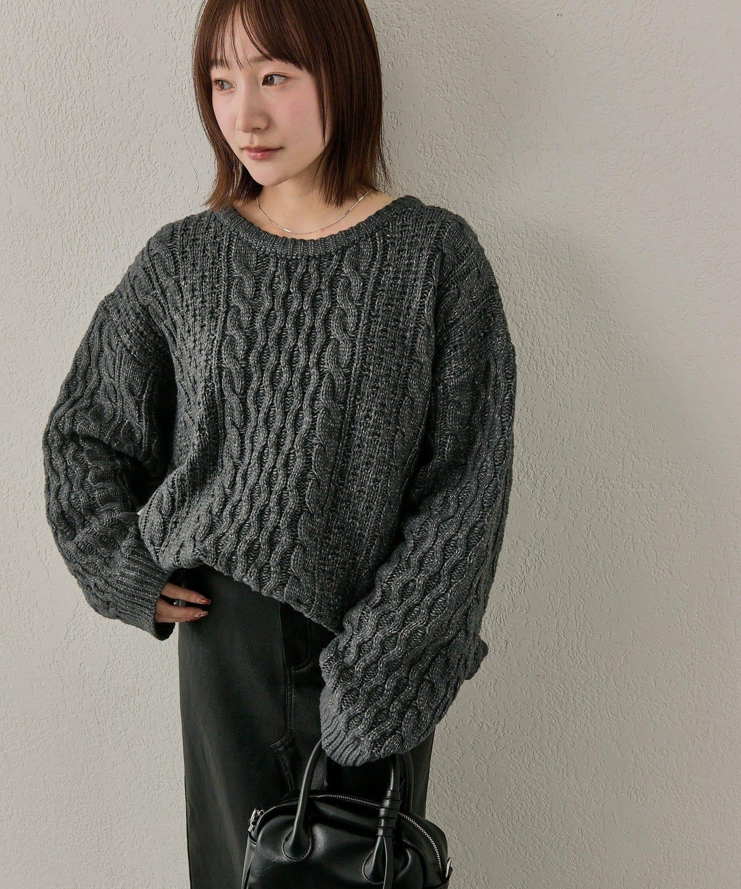 【mline】大版型絞花針織衫