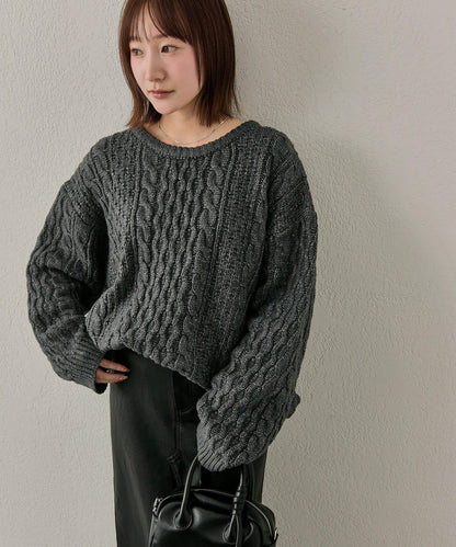 【mline】大版型絞花針織衫