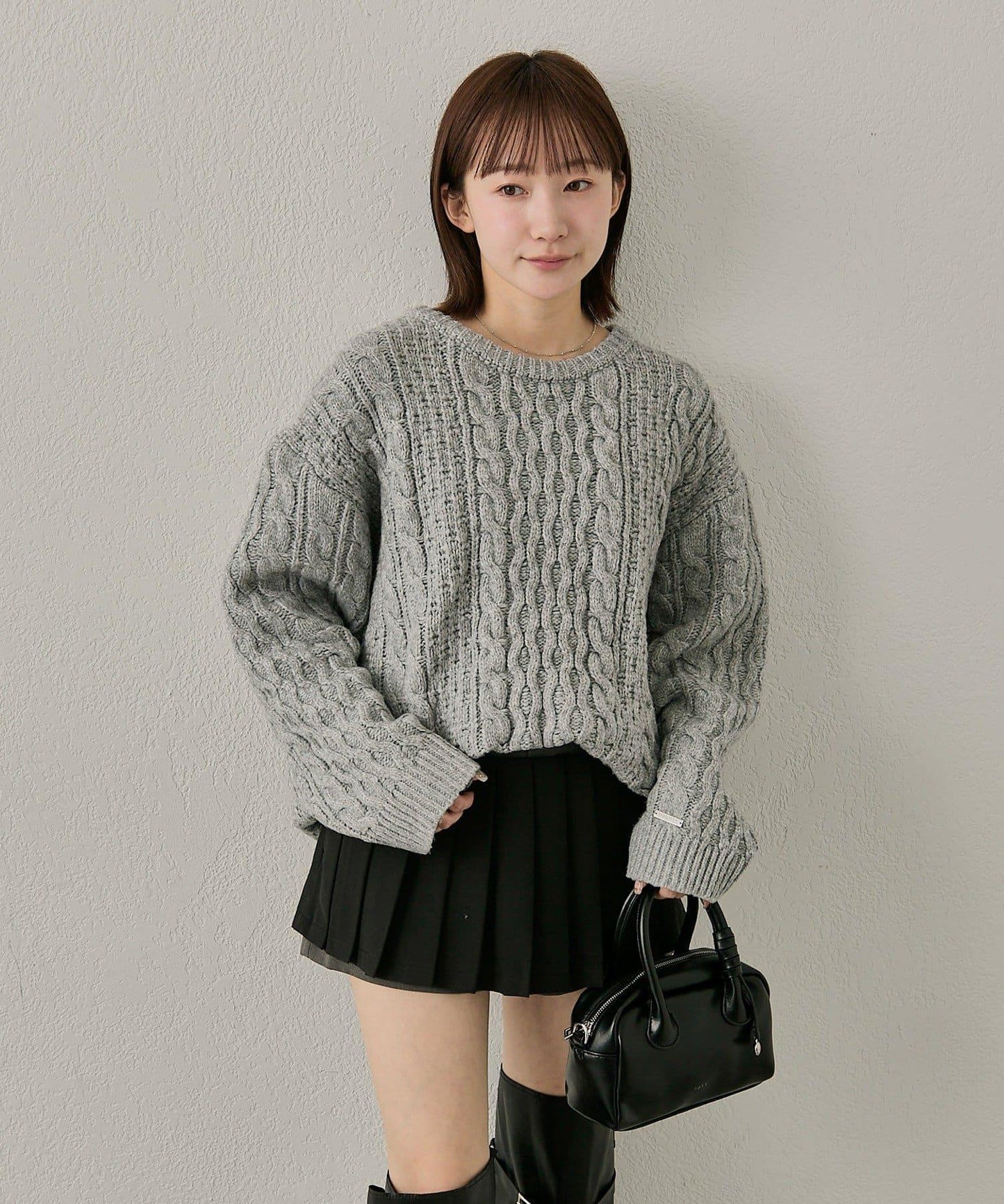 【mline】大版型絞花針織衫