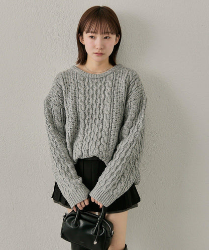 【mline】大版型絞花針織衫
