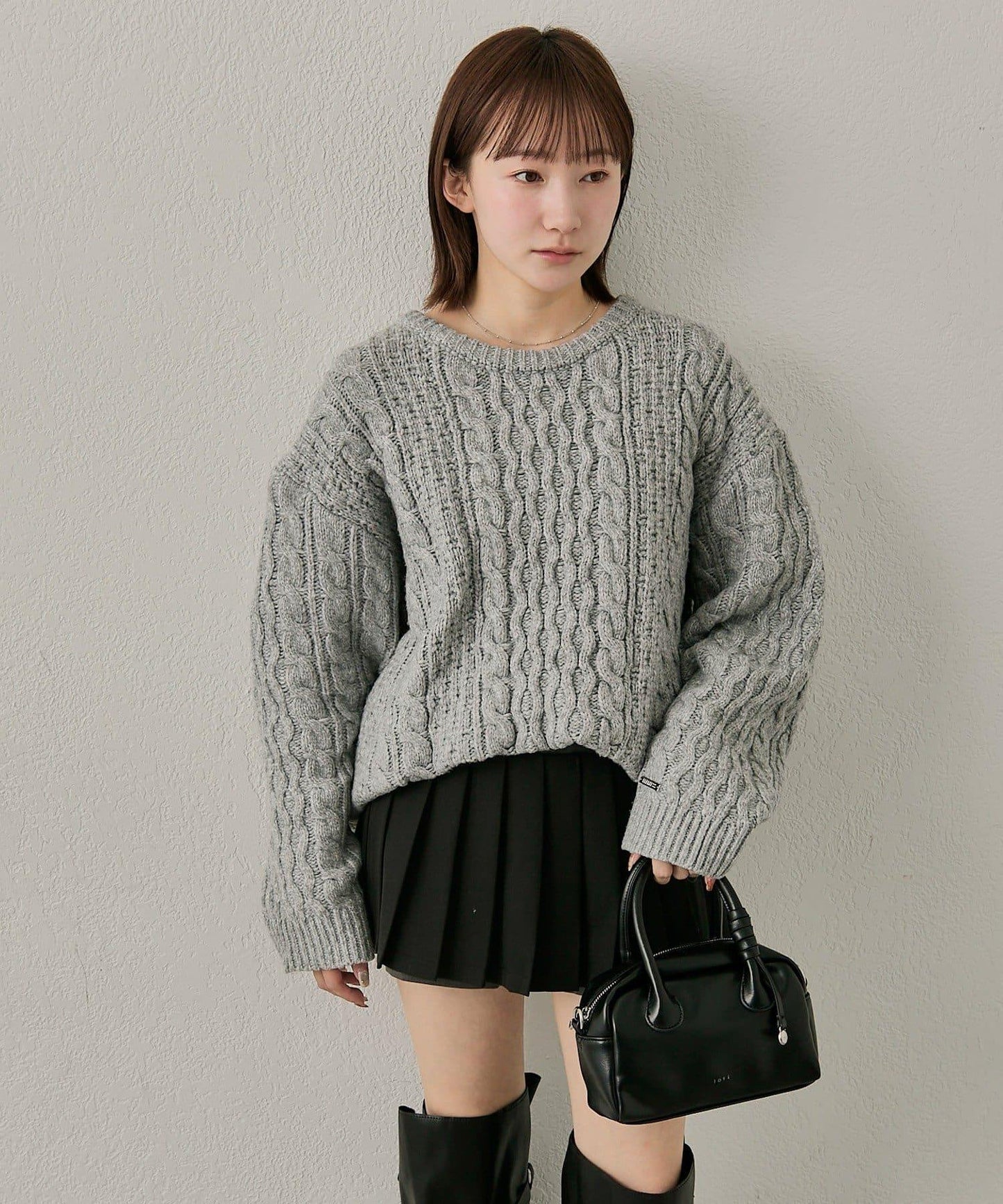 【mline】大版型絞花針織衫