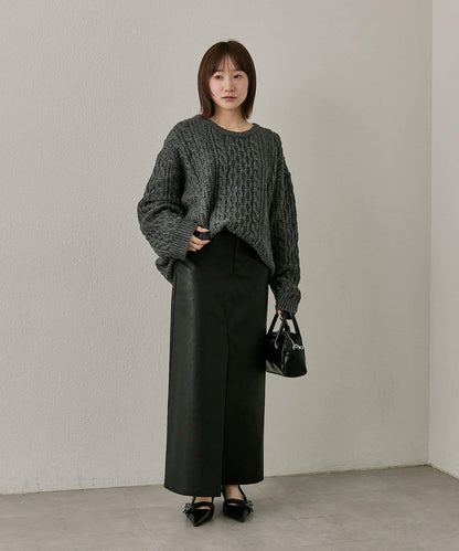 【mline】大版型絞花針織衫