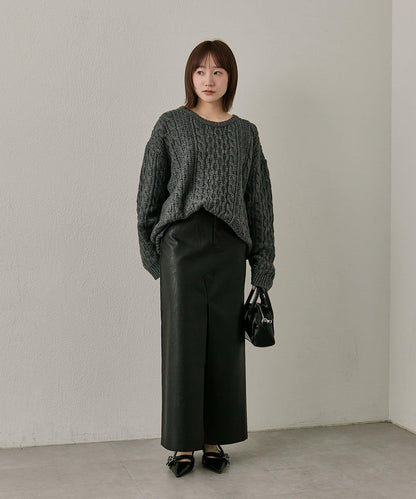 【mline】大版型絞花針織衫