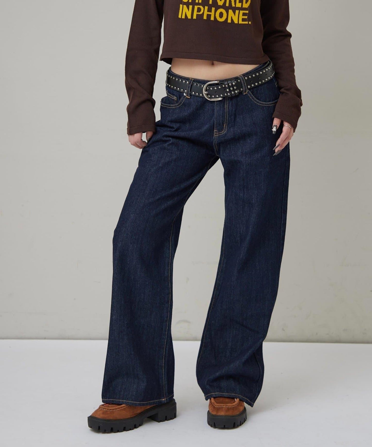 中長款喇叭牛仔褲