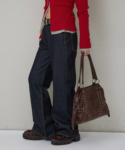 中長款喇叭牛仔褲