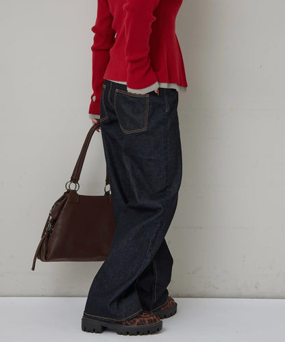 中長款喇叭牛仔褲