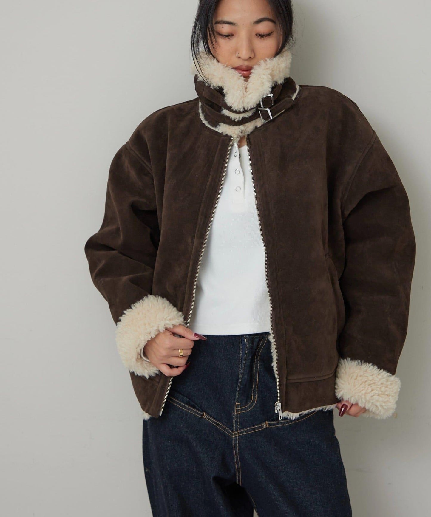 麂皮羊羔絨夾克