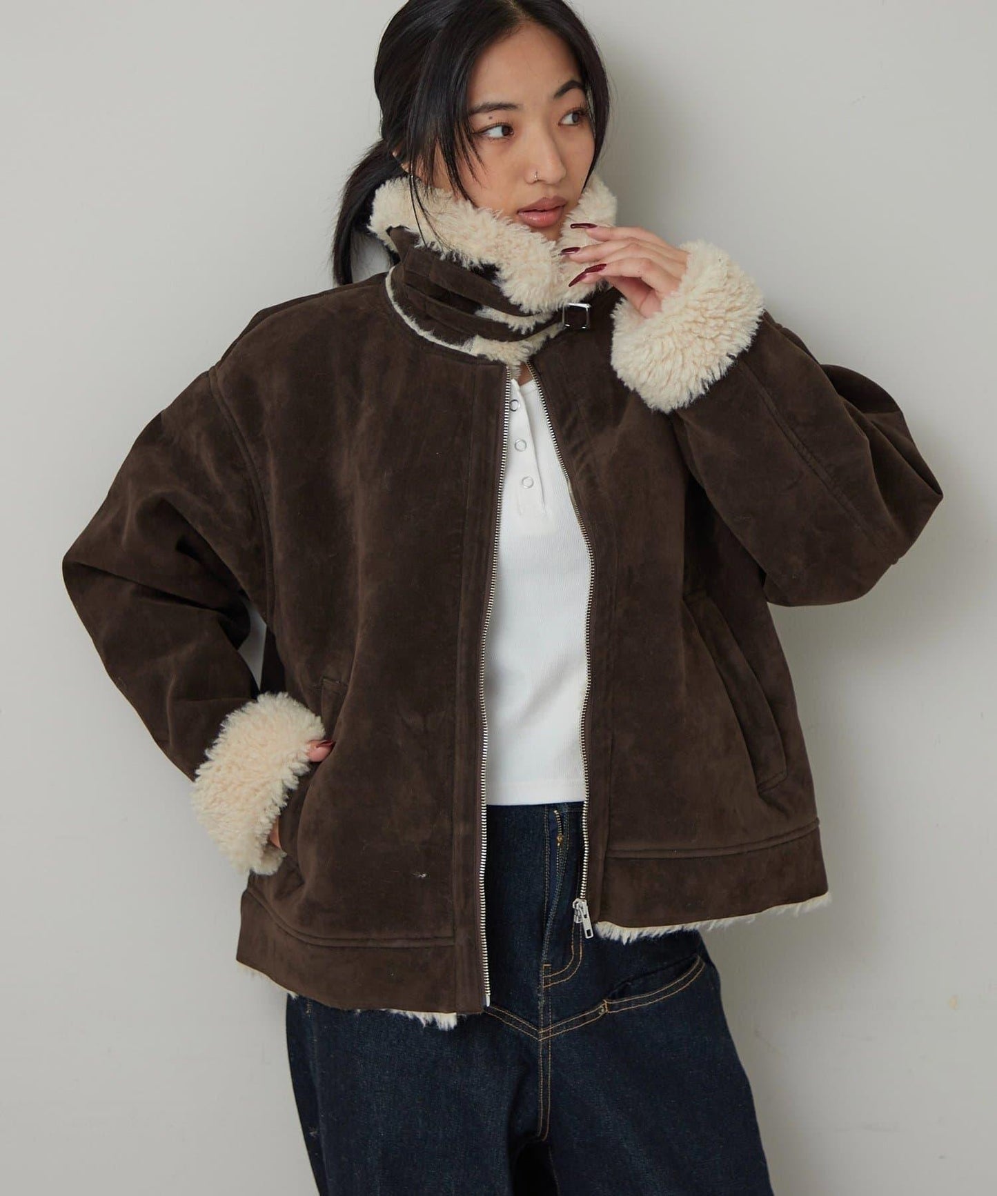 麂皮羊羔絨夾克