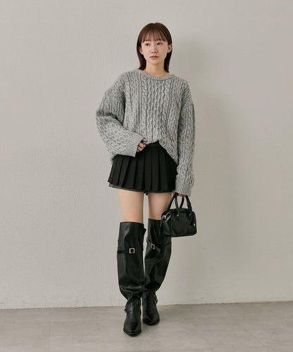 【mline】大版型絞花針織衫