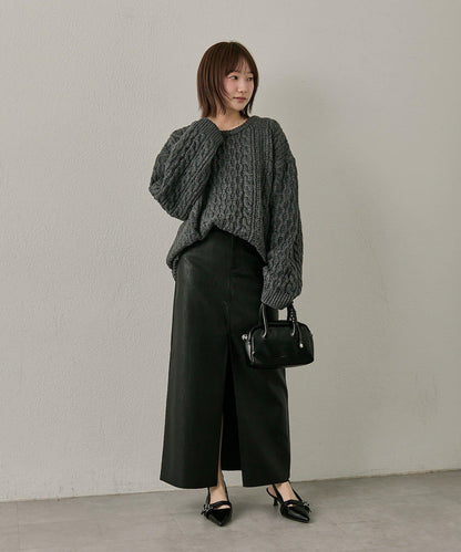 【mline】大版型絞花針織衫