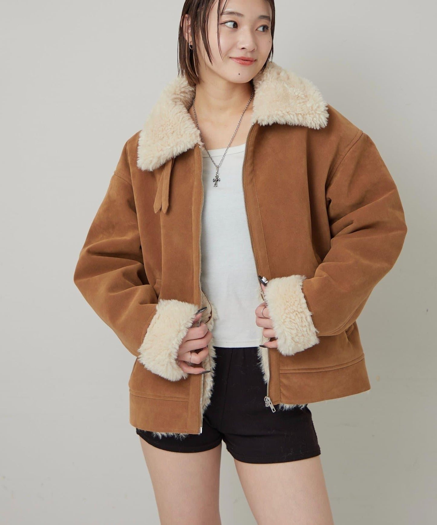 麂皮羊羔絨夾克