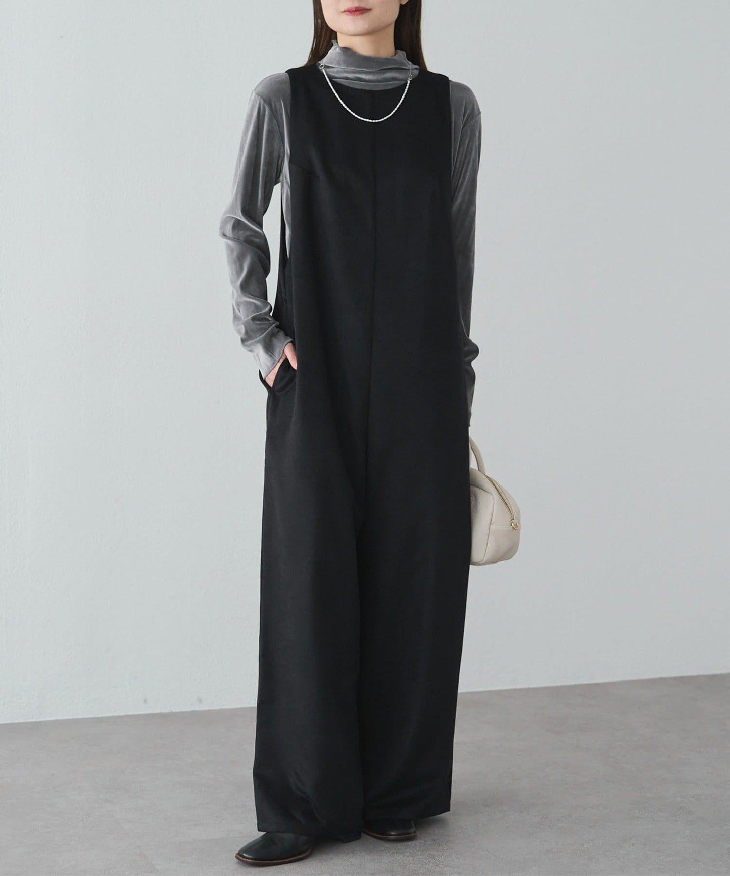 羊毛混紡雙面連體褲