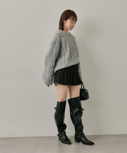 【mline】大版型絞花針織衫