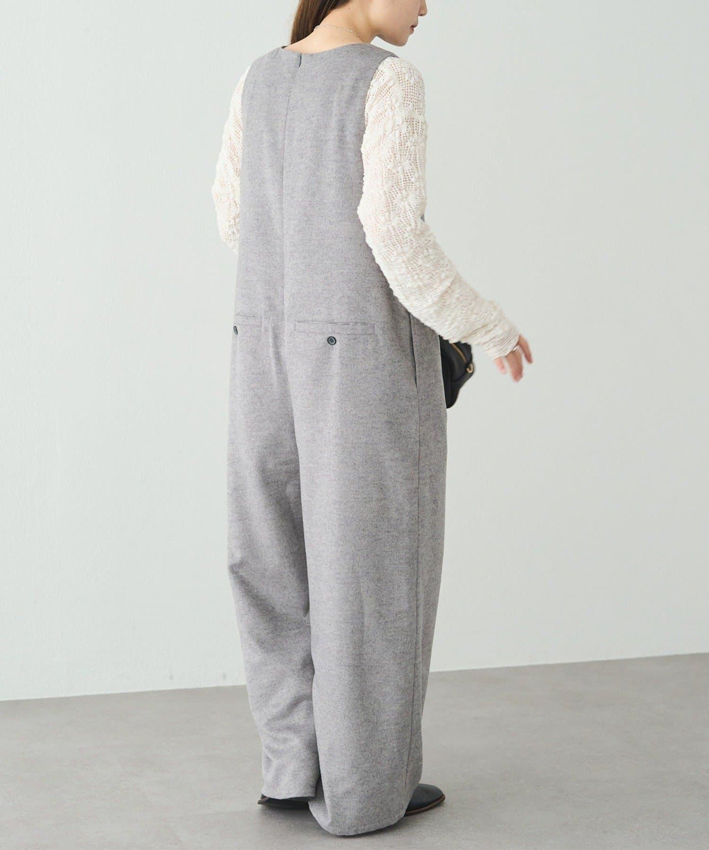 羊毛混紡雙面連體褲