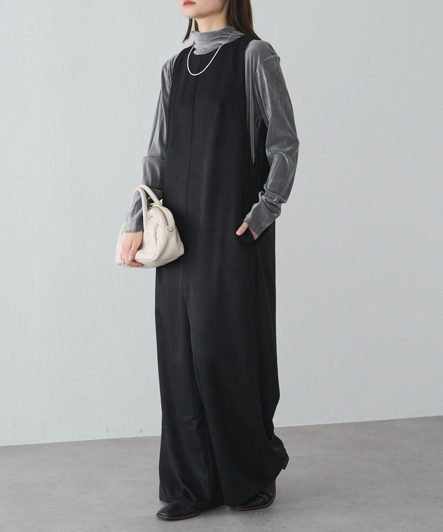 羊毛混紡雙面連體褲