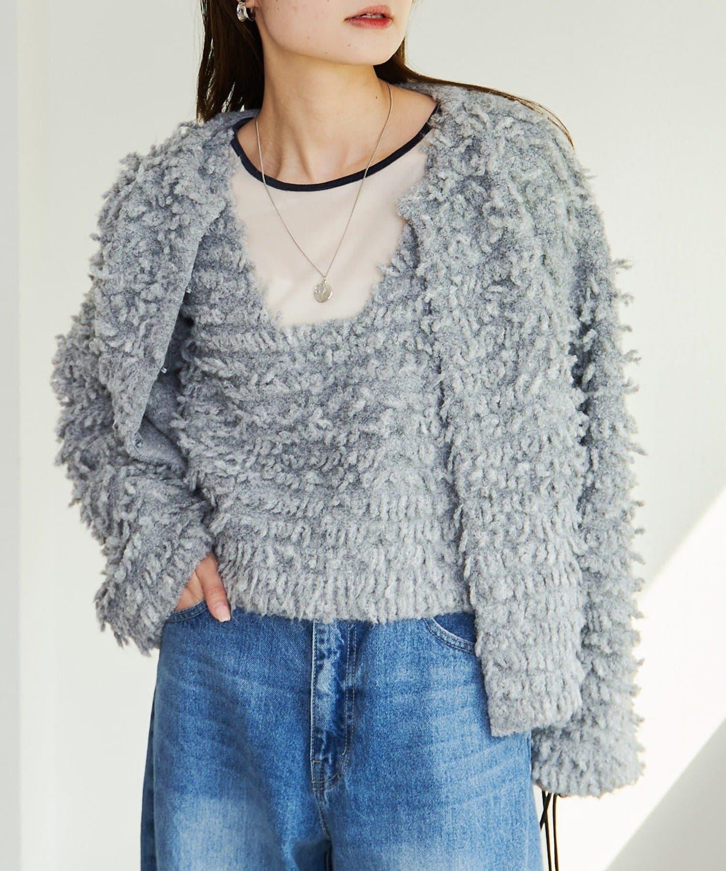 流蘇針織開衫