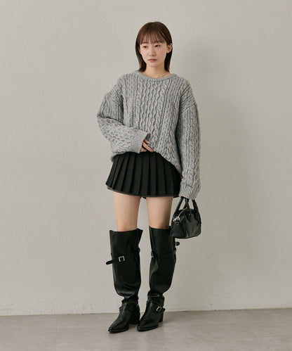 【mline】大版型絞花針織衫