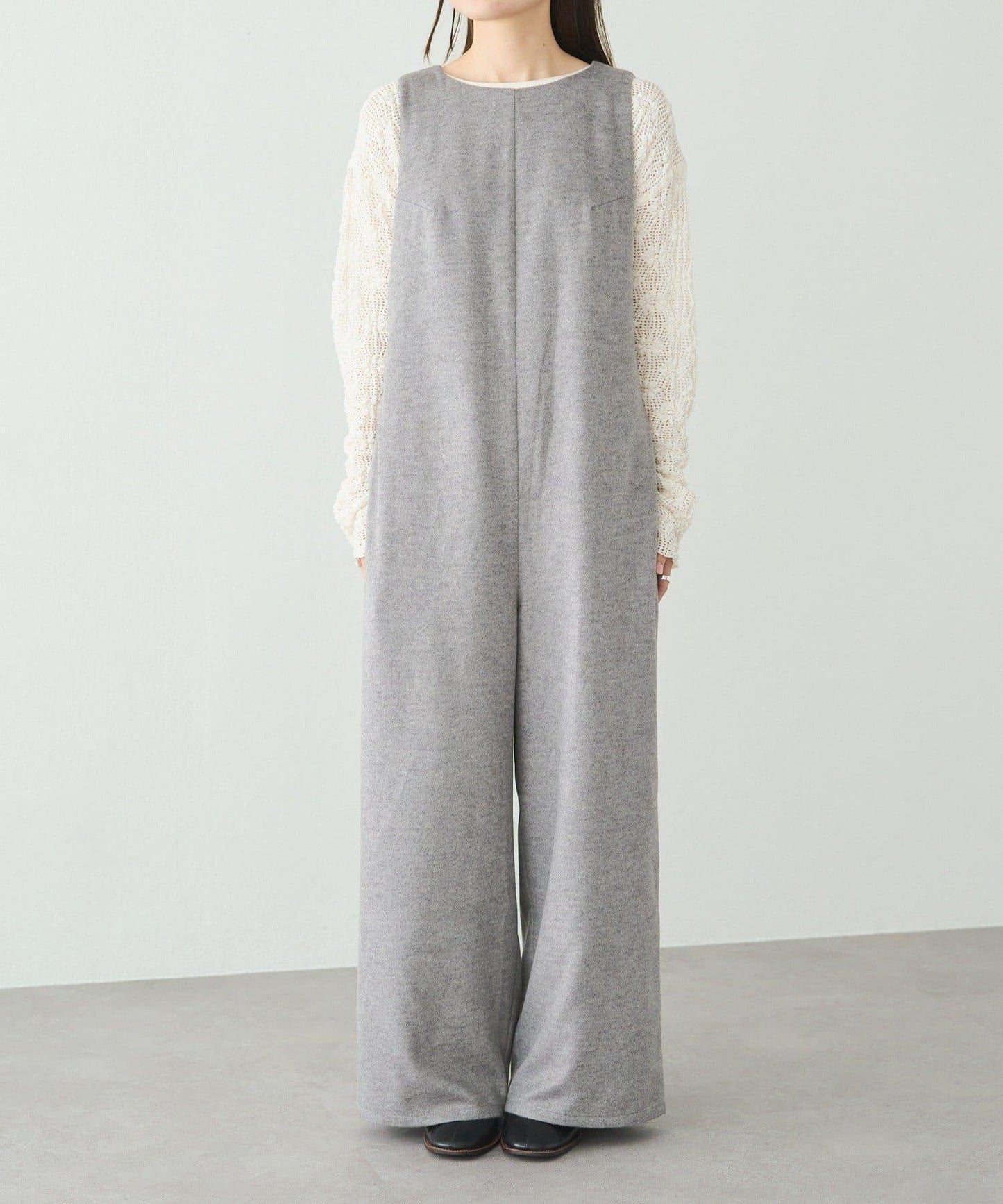 羊毛混紡雙面連體褲