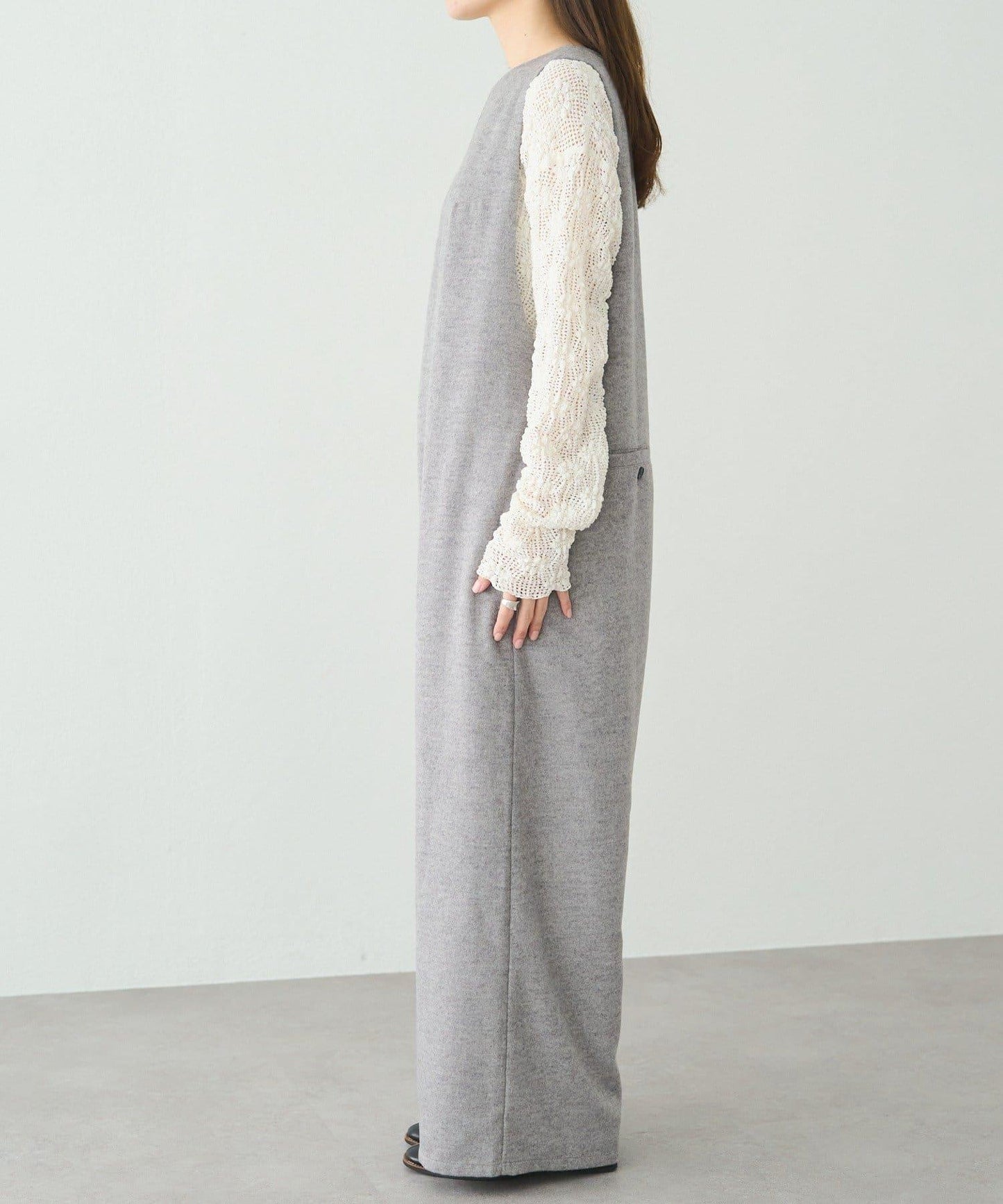 羊毛混紡雙面連體褲