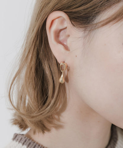 微光金屬圓環垂墜耳環