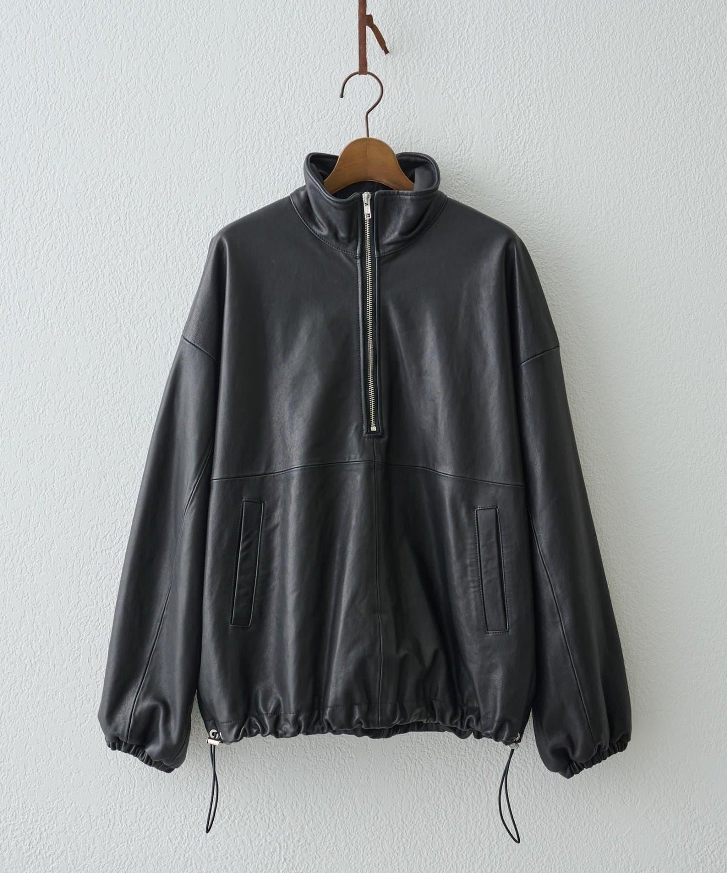 《15 quinze》羊皮半拉鍊套頭衫