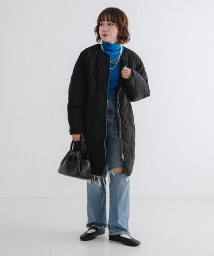 繭型絎縫長款羽絨服