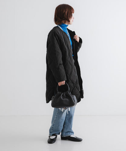 繭型絎縫長款羽絨服