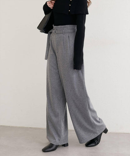 附腰帶彈力長褲