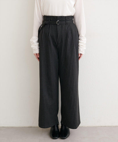 附腰帶彈力長褲