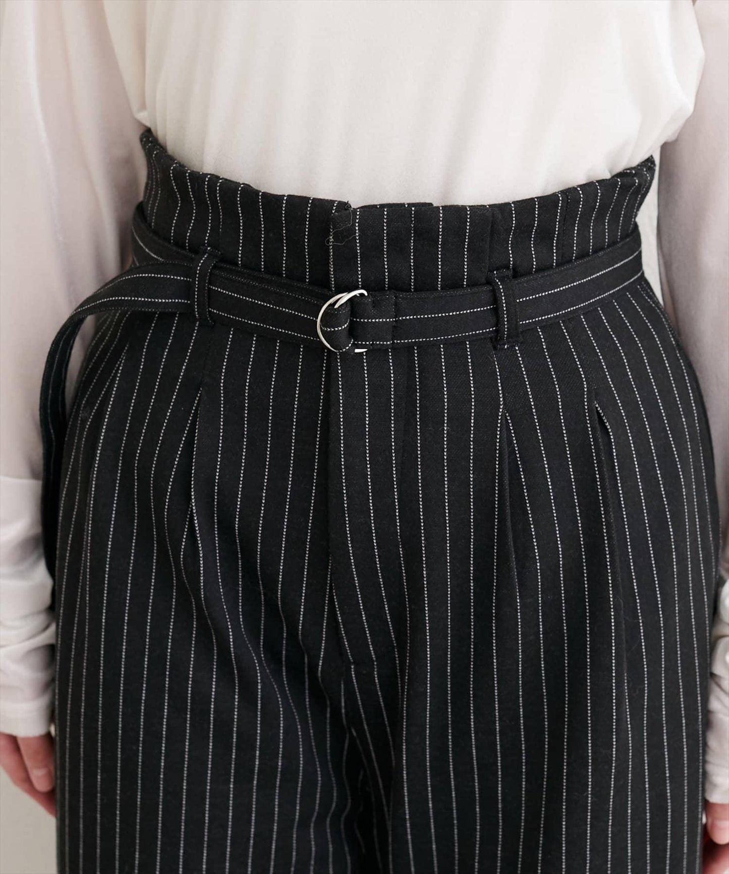 附腰帶彈力長褲