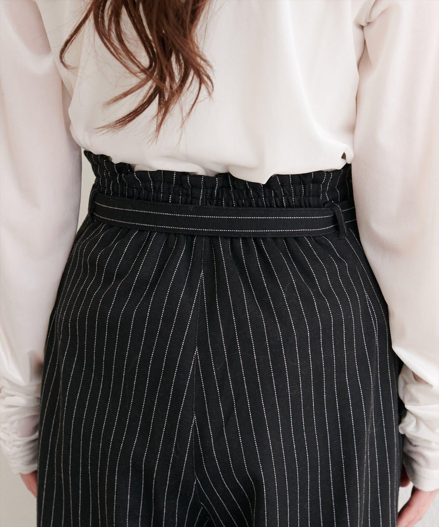 附腰帶彈力長褲