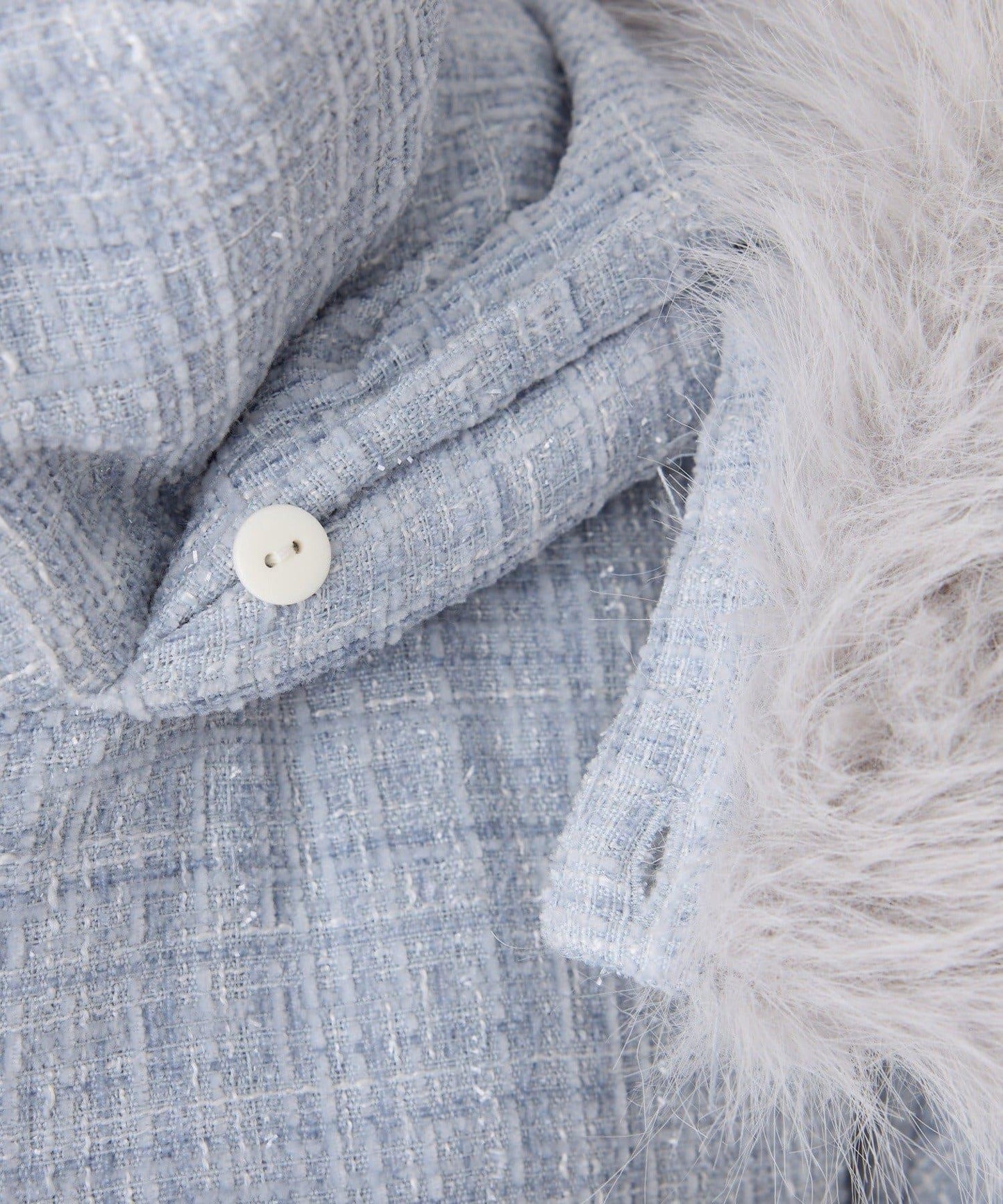 仿皮草連帽帶腰帶仿羽絨服