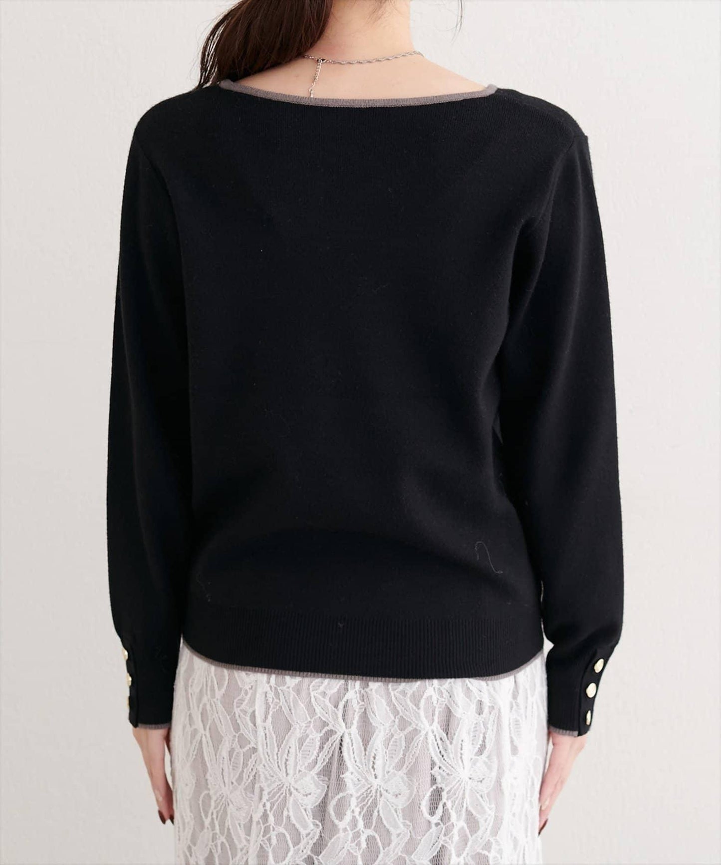 愛心領拼色針織套頭衫