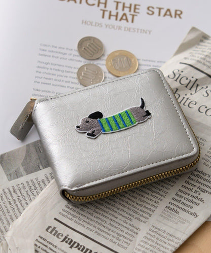 動物刺繡錢包