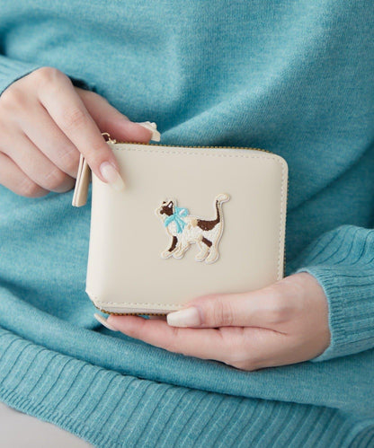 動物刺繡錢包