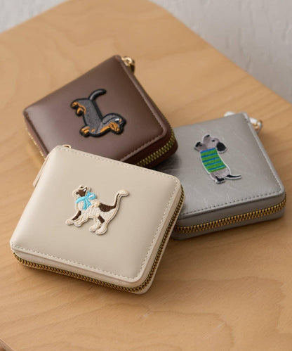 動物刺繡錢包
