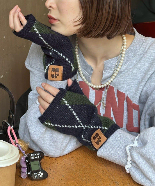 混合彩色半指手套