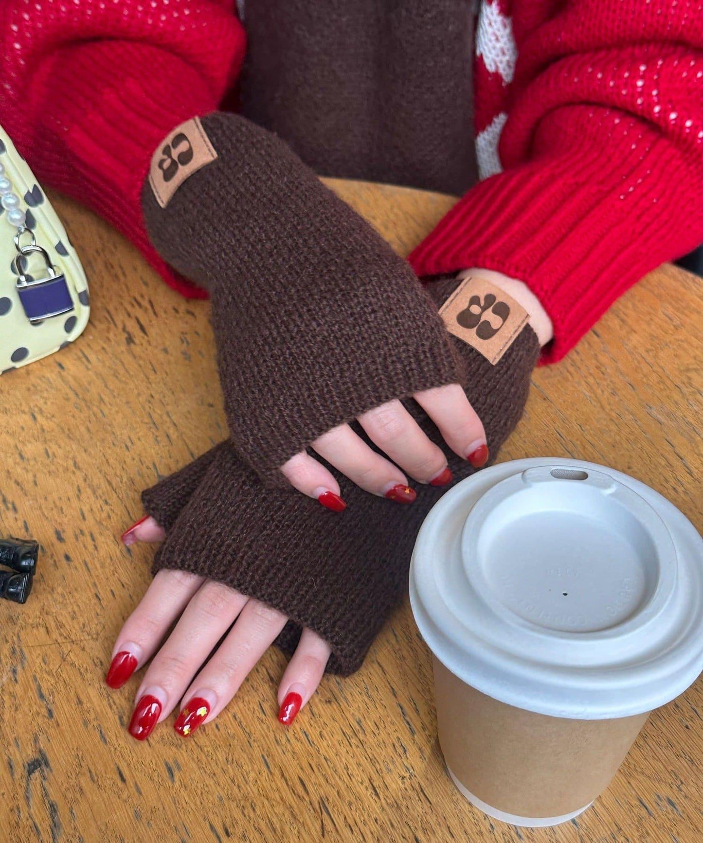 混合彩色半指手套