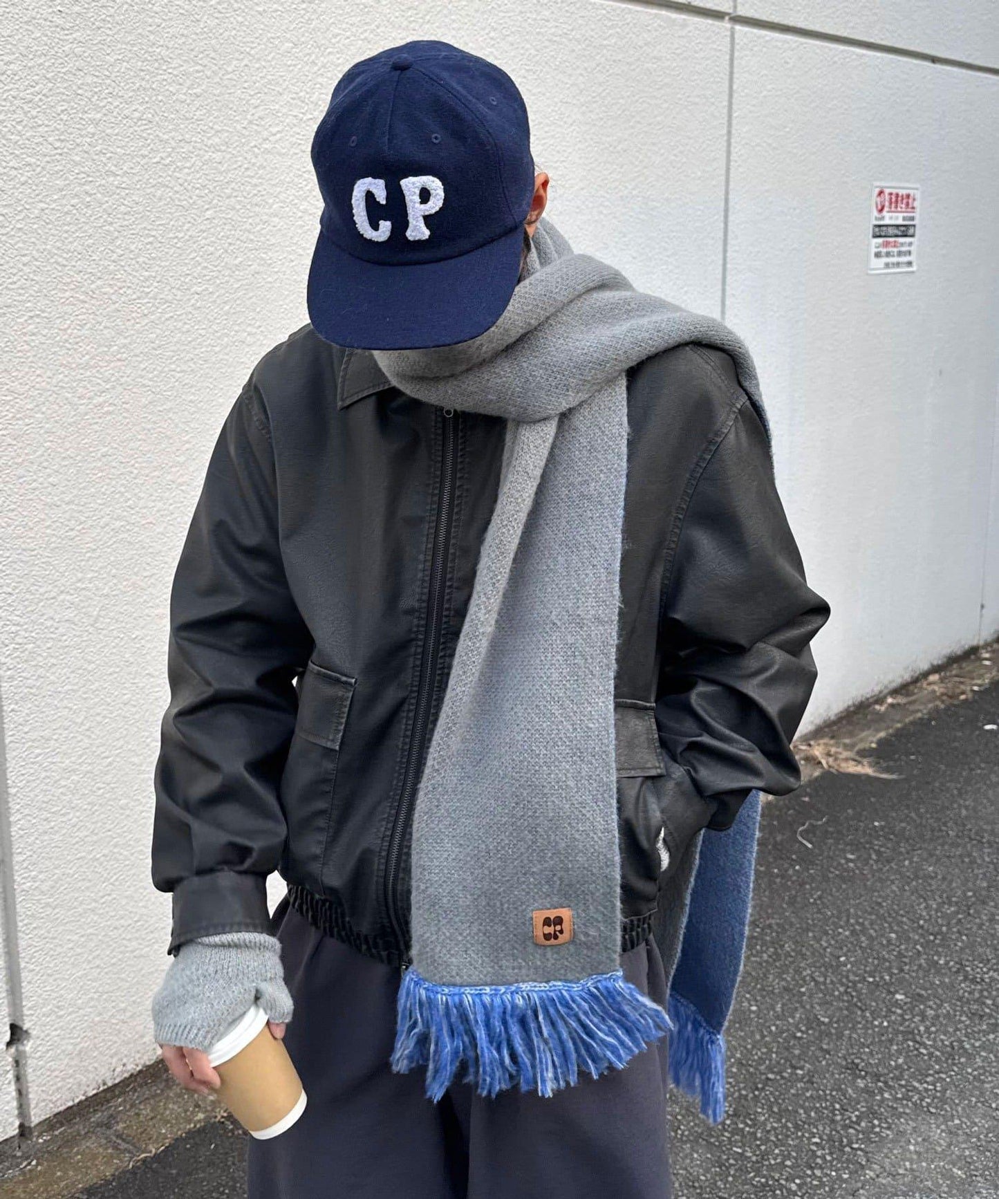 混色圖案流蘇圍巾