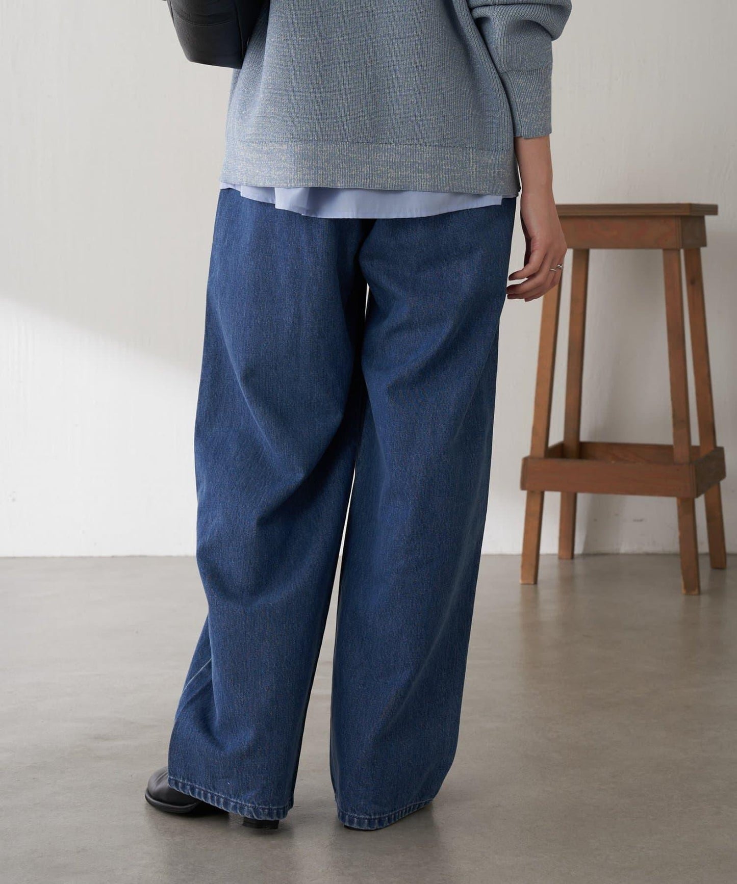 【修飾身形】Q.anos裝飾褶皺寬鬆長褲