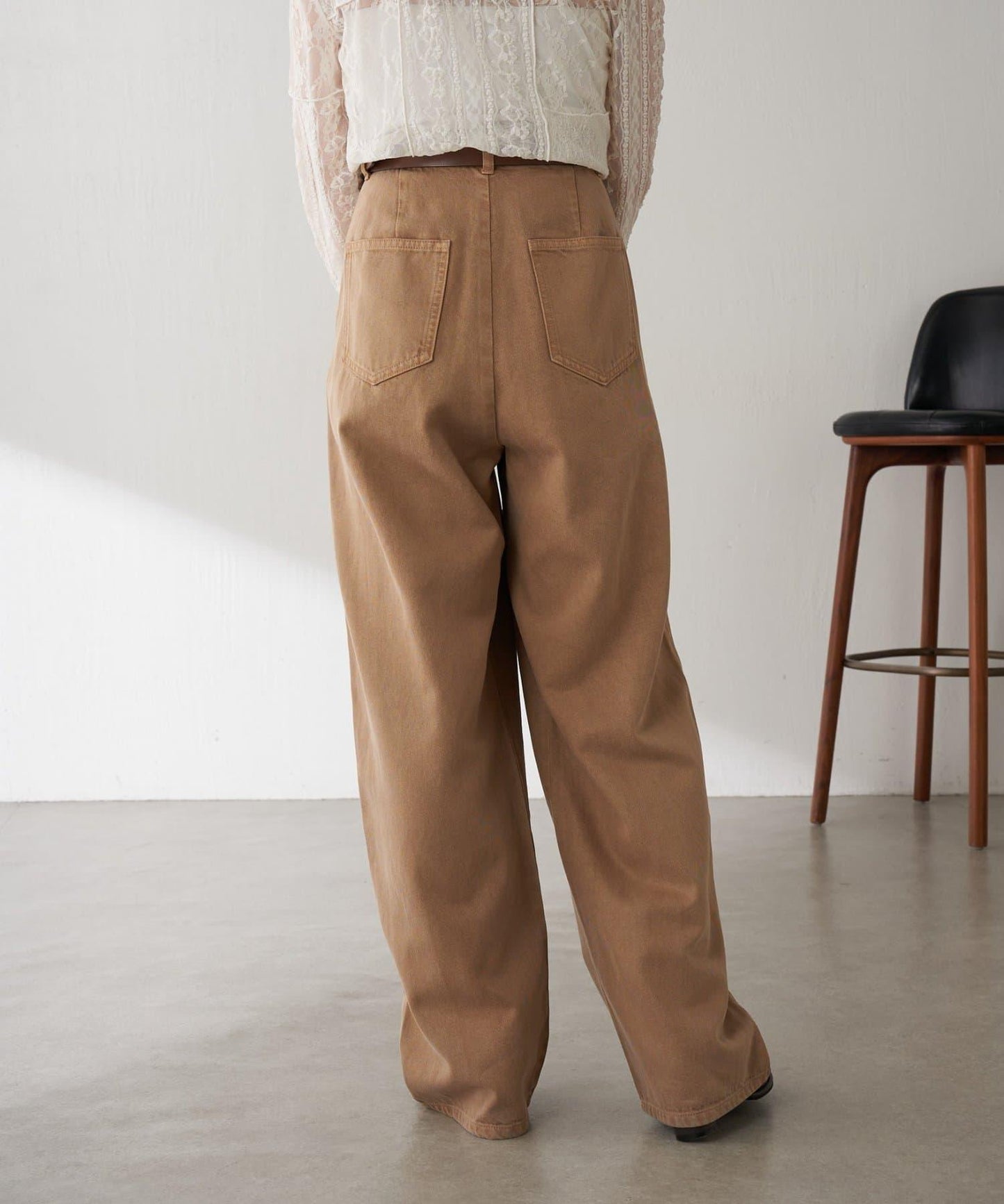 【修飾身形】Q.anos裝飾褶皺寬鬆長褲