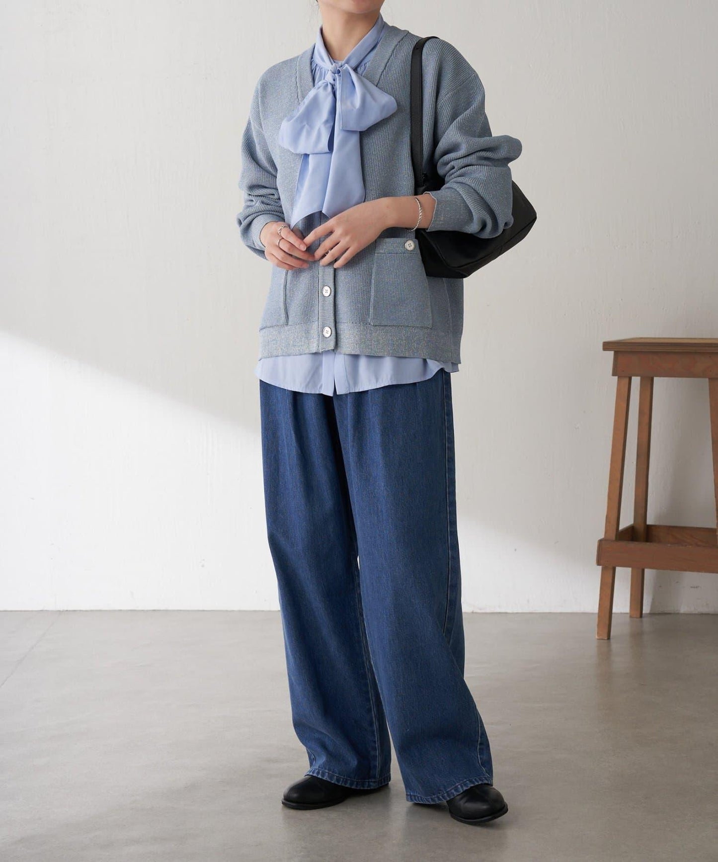 【修飾身形】Q.anos裝飾褶皺寬鬆長褲