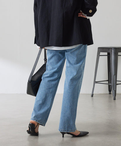 【顯腿長&美腿效果◎】Q.anos直筒牛仔褲