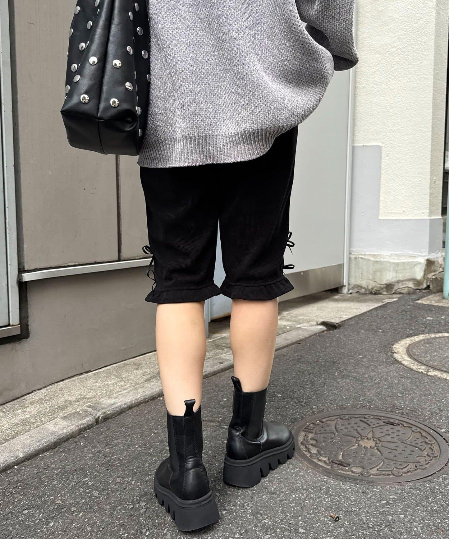 緞帶燈芯絨七分褲