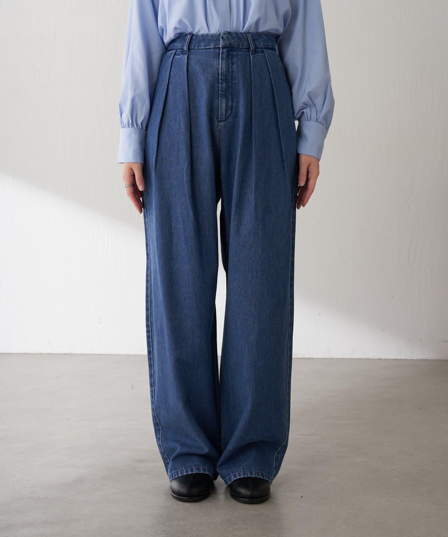 【修飾身形】Q.anos裝飾褶皺寬鬆長褲