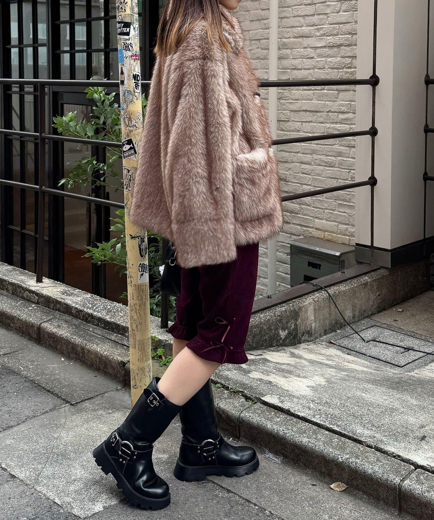 緞帶燈芯絨七分褲