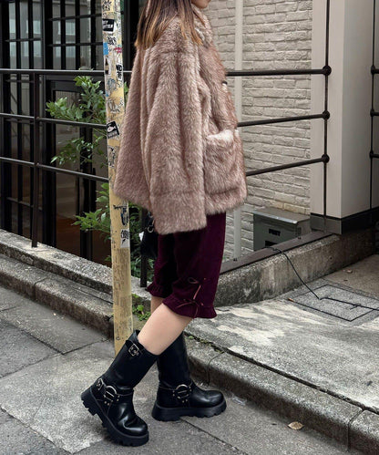 緞帶燈芯絨七分褲