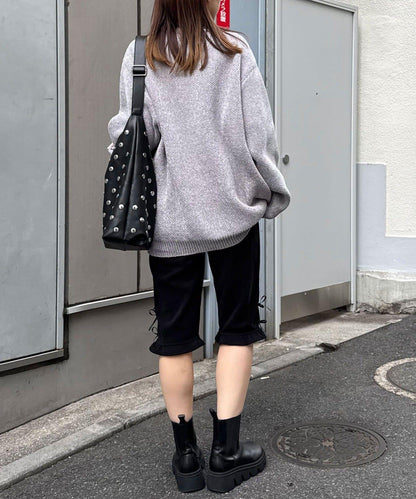 緞帶燈芯絨七分褲