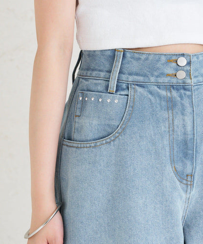 鉚釘牛仔褲