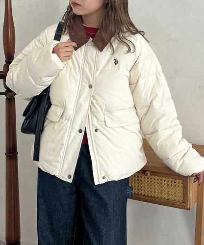 【U.S. POLO ASSN.】燈芯絨領防潑水加棉夾克